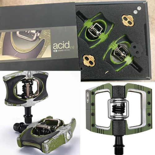 CRANK BROTHERS ACID 1 PEDAL~GREEN/ CRANK BROTHERS ACID 1 PEDAL~CAMO GREEN COMPOSITE
