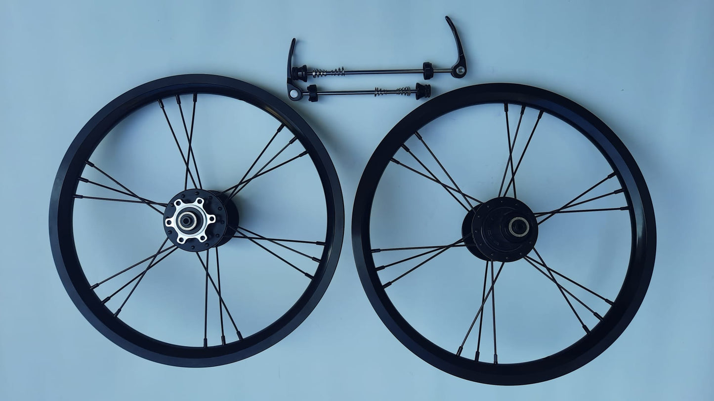 16寸鋁合金碟刹啤呤星芒18孔輪組 前100後135-黑色 / 16" ALLOY DISC BRAKE 18HOLE WHEEL SET FRONT100 REAR135-BLACK