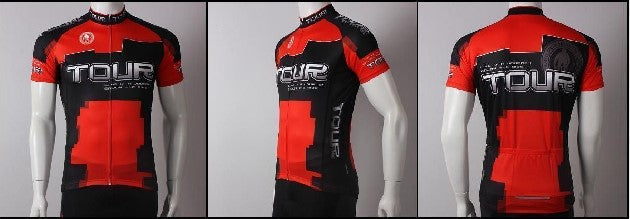 CHAMPION TOUR T001-2 短衫-紅黑色-3加大碼 / CHAMPION TOUR T001-2 CLOTH-RD/BK-3XL