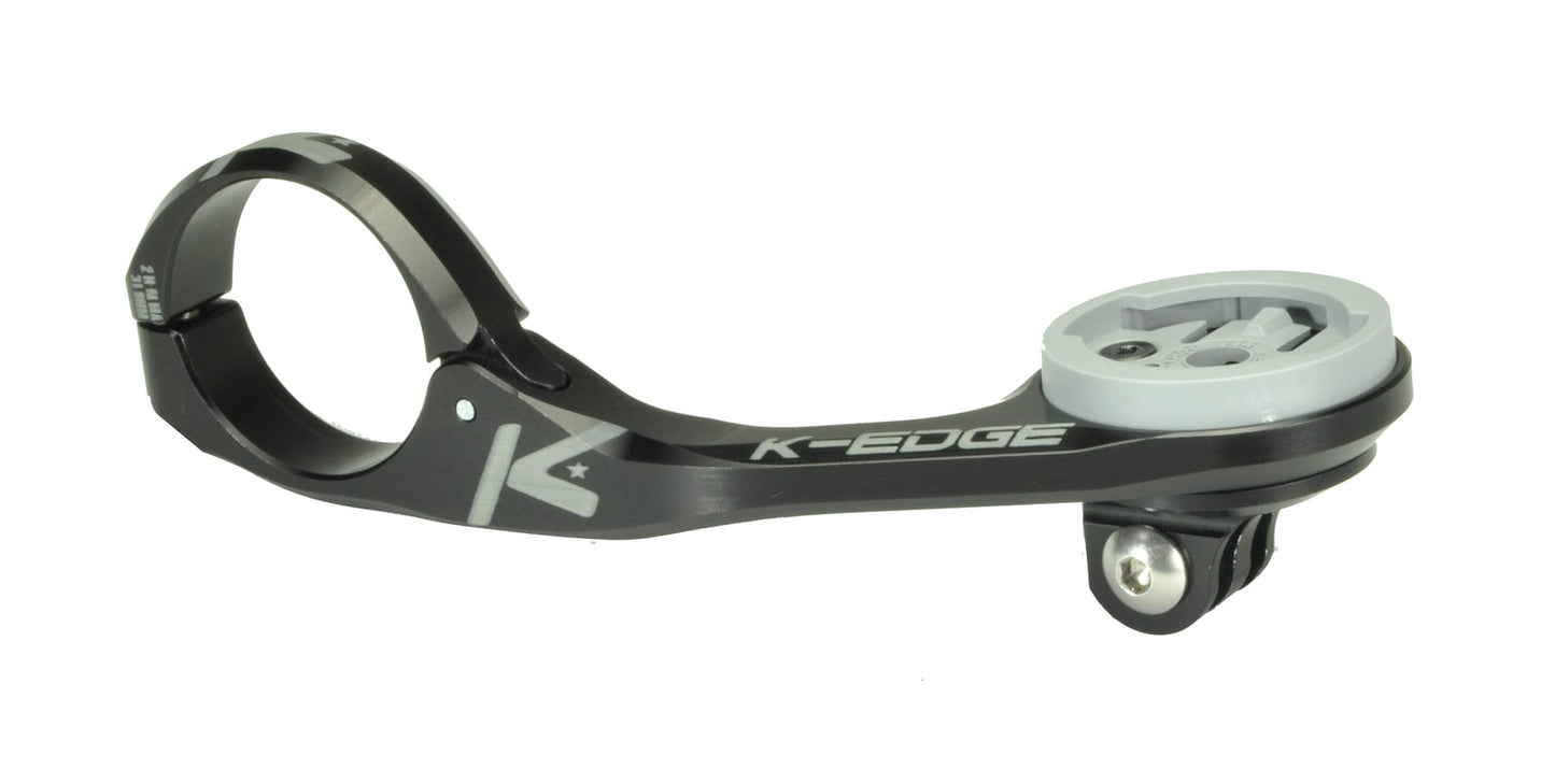 K-edge Wahoo 31.8mm車頭把手咪錶及攝錄機延伸碼 Max 版 (*加長型*黑色) - MAX XL Mount/MAX XL Combo Mount, 31.8mm, Black Anodize