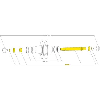 MAVIC FRONT AXLE - IO FRONT AXLE~M40130 / MAVIC IO FRONT AXLE + ADJUSTING NUT~M40130