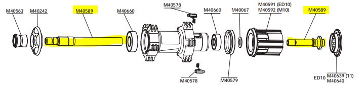 MAVIC 後車軸 - KSYRIUM ELITE~M40589 / MAVIC KSYRIUM ELITE KIT REAR AXLE~M40589