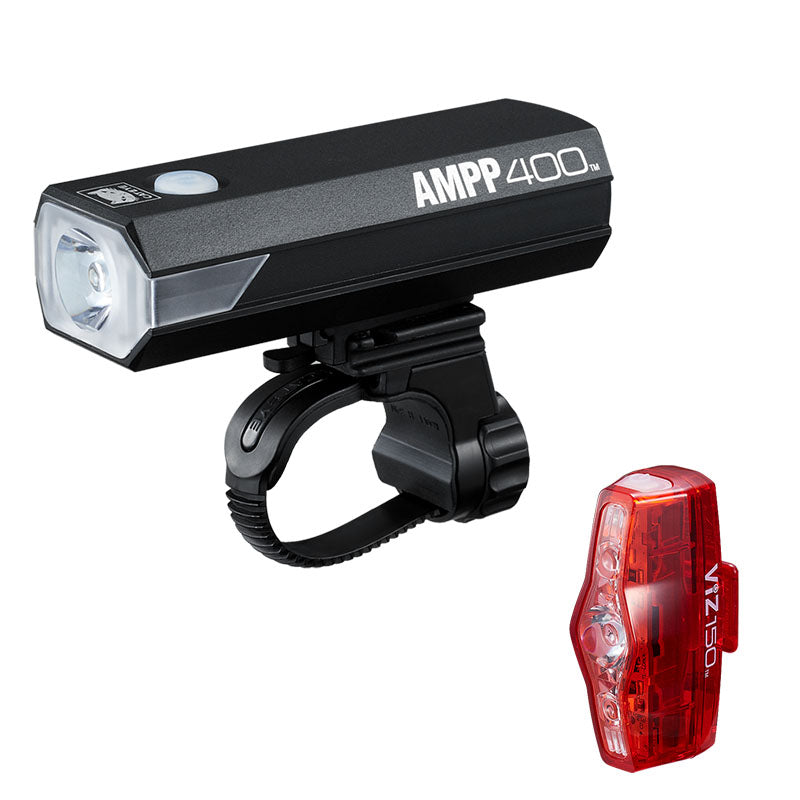 CATEYE front and rear light set ~AMPP400 front light + ViZ150 tail light
