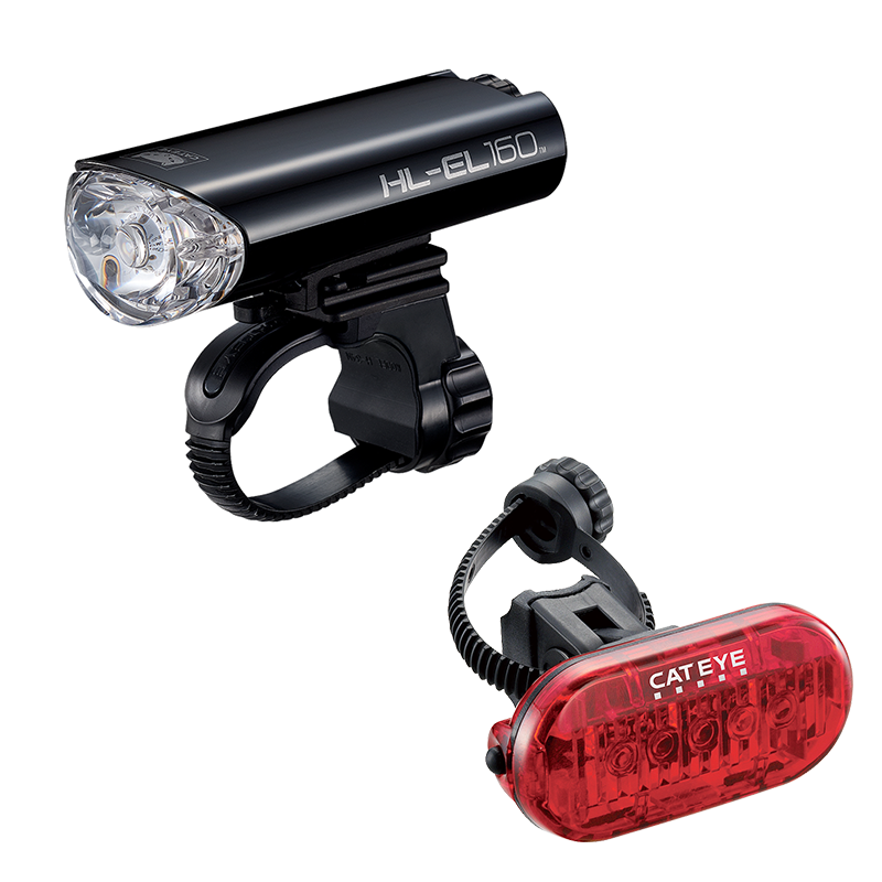CATEYE front and rear light set~front light HL-EL160 + rear light OMNI 5 TL-LD155-R/ CATEYE LIGHT SET (BATTERY)~HL-EL160 + OMNI 5 TL-LD155-R