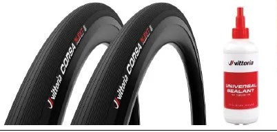 VITTORIA tubeless tire with anti-explosion fluid set-CORSA N.EXT graphene tubeless tire-700X28C-all black (2 strips) and 80ml anti-explosion fluid