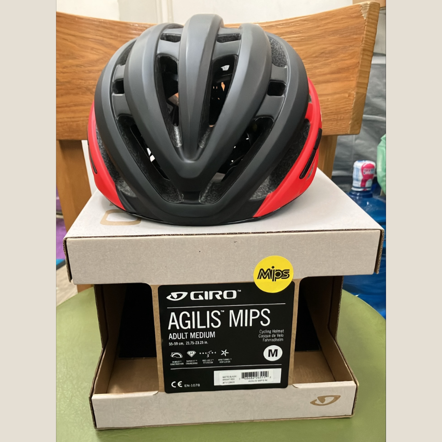 Display Unit | GIRO AGILIS MIPS HELMET-MAT BLK/BRT RD-M