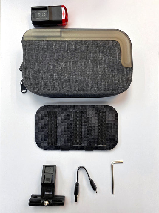 READY GO LUMIS SADDLE BAG WITH RED LIGHT SET