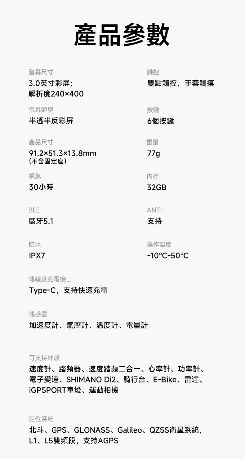 iGPSPORT BiNavi Air 智能GPS咪錶