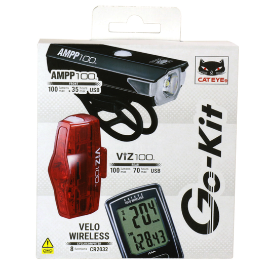 CATEYE GO-KIT GS-22 Front + Rear Light + Meter Set
