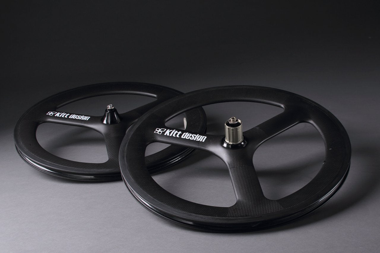 Tern Kitt Design 碳纖三柱輪組 CARBON BATON Tri-Spoked Wheelset (Rim Brake)
