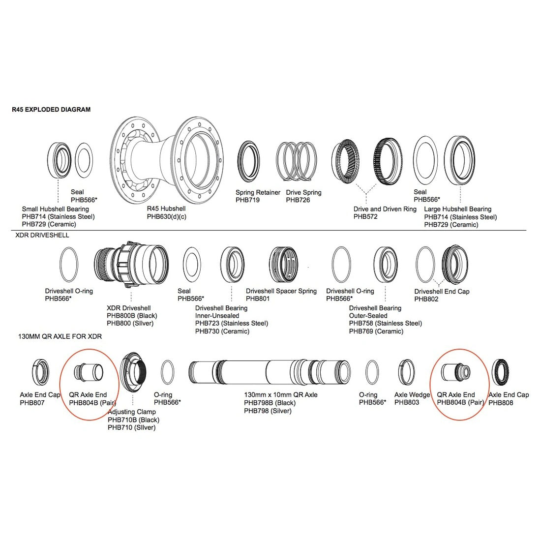 Chris King R45 10X12MM QR Rear / Chris King R45 10X12MM QR Rear QR Insert