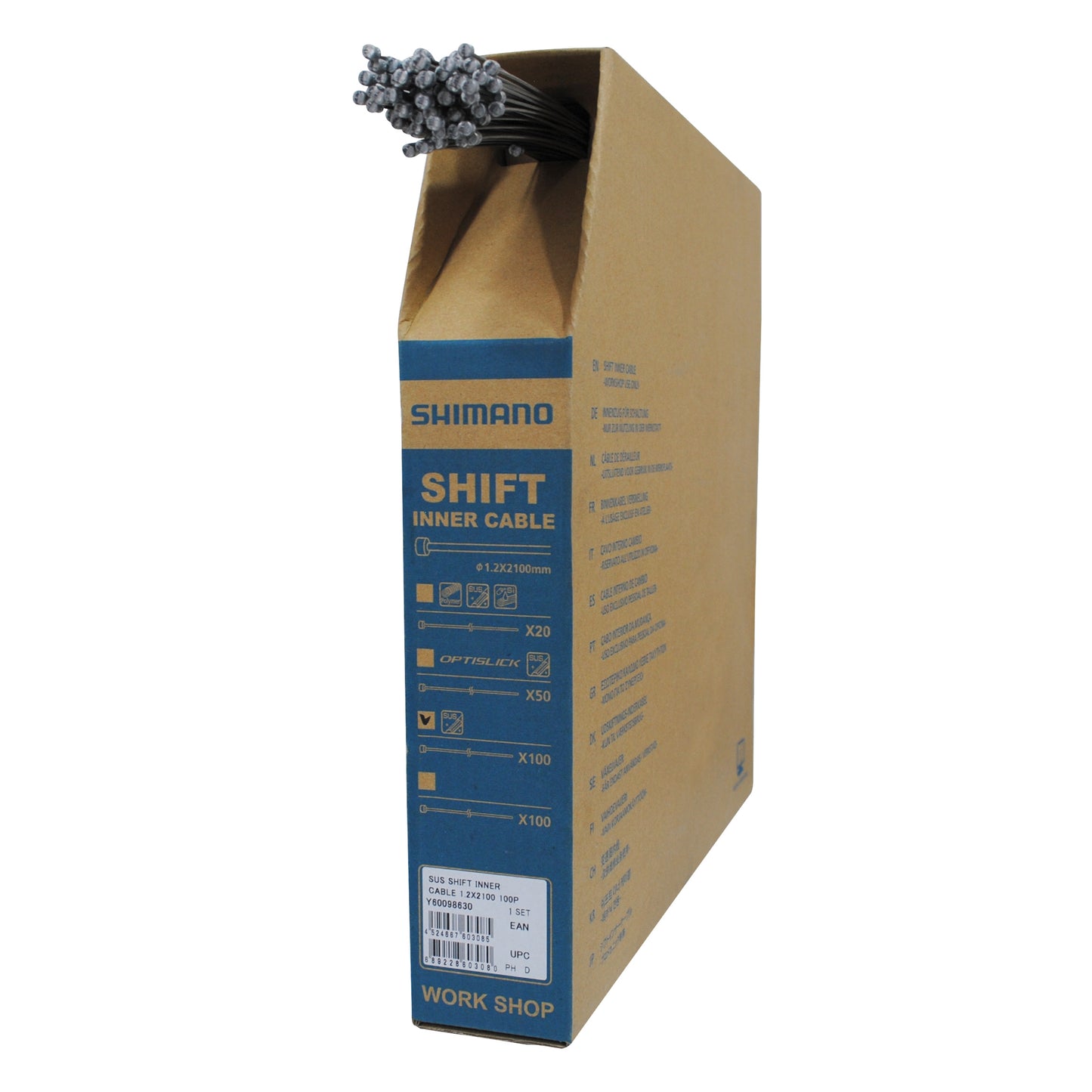 SHIMANO 不鏽鋼波線-1.2X2100MM-盒裝(一盒100條) / SHIMANO SUS SHIFT INNER CABLE BOX 1.2X2100MM 100PCS