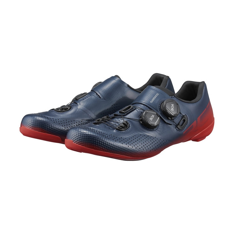 SHIMANO SH-RC702 Road Shoes-Wide-Blue/Red/ SHIMANO SH-RC702 ROAD SHOES-WIDE-RED