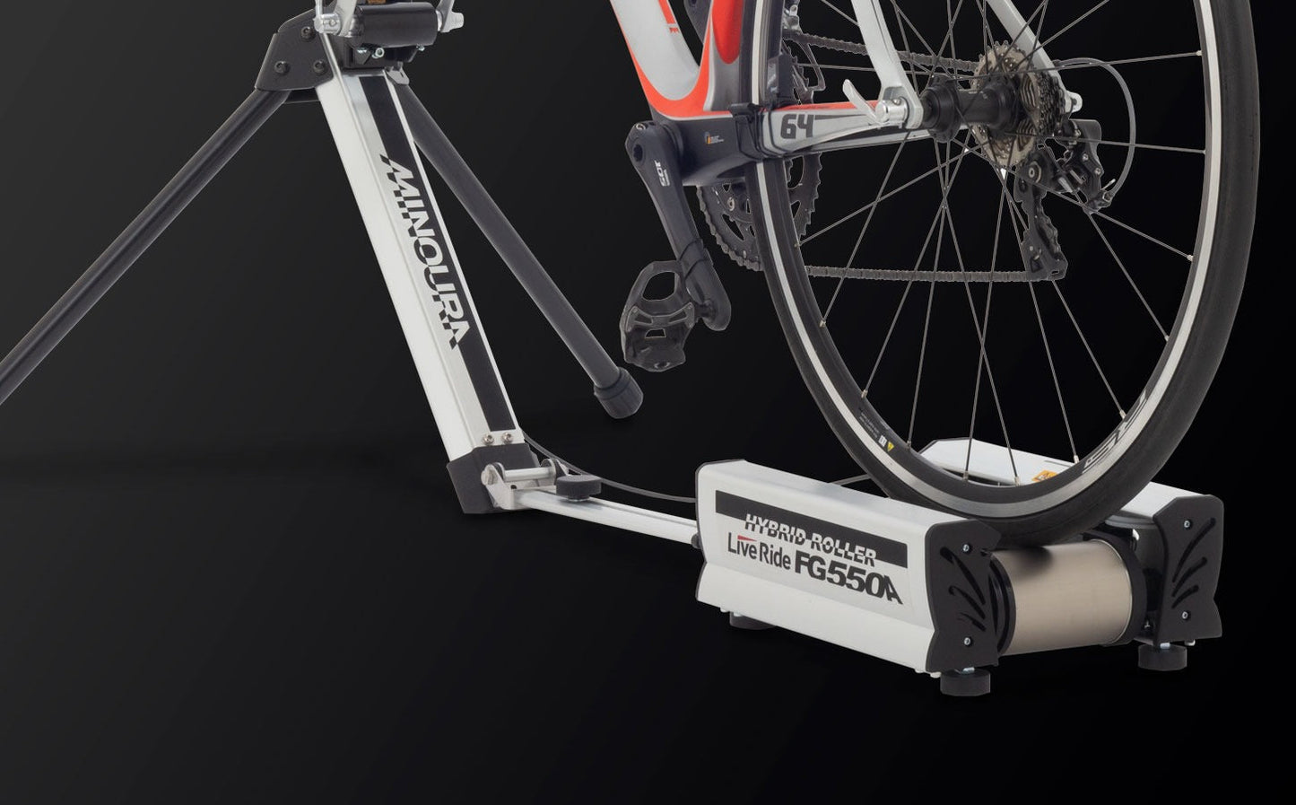 Minoura FG550A Hybrid Roller Bike Trainer-Silver