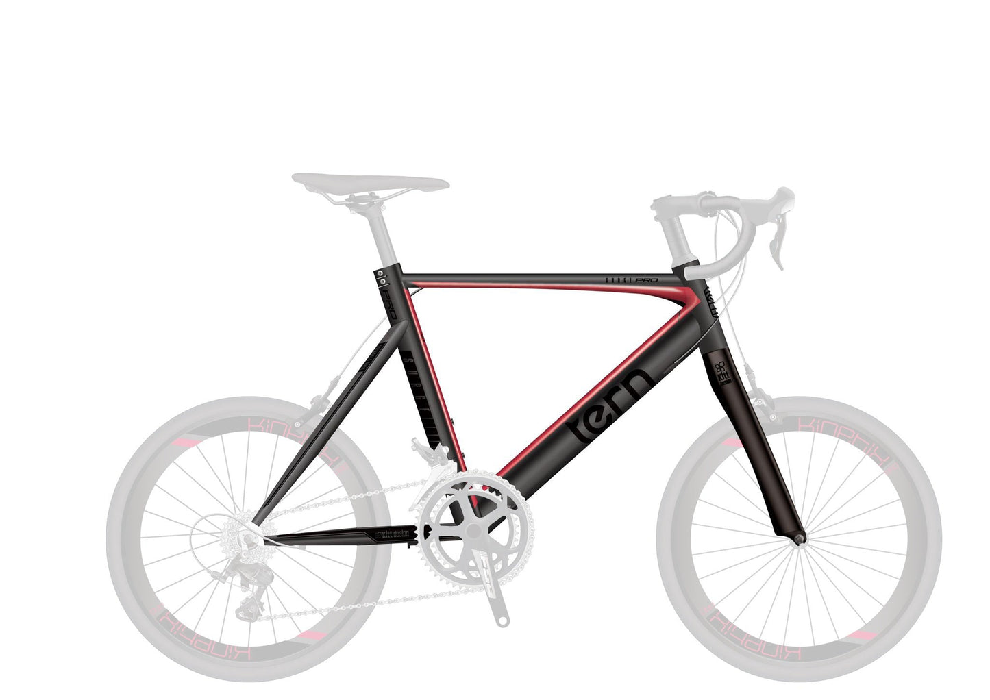 TERN ROJI BIKE SURGE PRO 451 frame with carbon fork Frameset- DELTA BK/RD classic black and red-47CM