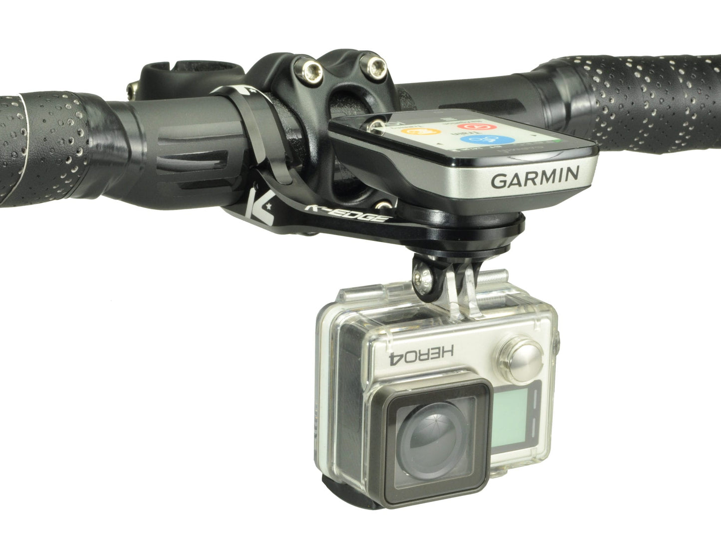 K-edge Garmin 31.8mm Front Handlebar Meter and Camera Extension Code COMBO Max Edition (Black)