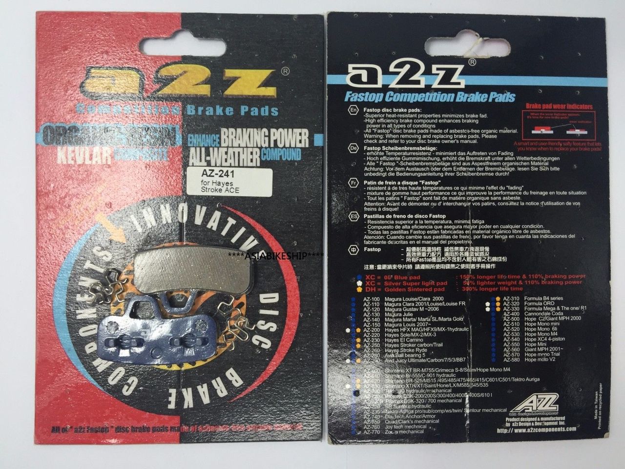 A2Z AZ-241 FOR HAYES STROKE ACE / A2Z AZ-241 FOR HAYES STROKE ACE DISC BRAKE PAD