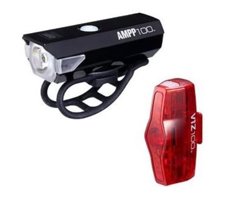 CATEYE front and rear light set~AMPP100 front light + VIZ100 tail light/ CATEYE USB LIGHT SET~AMPP100 + VIZ100