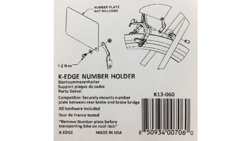 K-EDGE 號碼牌架 / K-EDGE PROFESSTIONAL NUMBER HOLDER