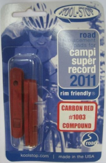 KOOL STOP SUPER RECORD 1003 CARBON Reel rubber~red/ KOOL STOP SUPER RECORD 1003 CARBON CROSS PADS