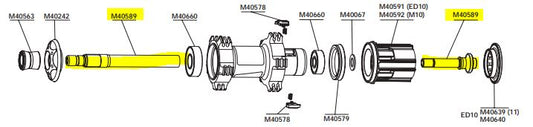 MAVIC REAR AXLE - KSYRIUM ELITE~M40589 / MAVIC KSYRIUM ELITE KIT REAR AXLE~M40589
