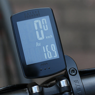 CATEYE PADRONE STEALTH edition extra large anti-reflective wireless meter~CC-PA100W + OF-100 extension code/ CATEYE PADRONE WIRLESS CYCLE COMPUTER~CC-PA100W~STEALTH EDITION + OF-100