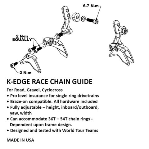 K-Edge 1X Race Chain Guide 單片護鏈器 -黑色