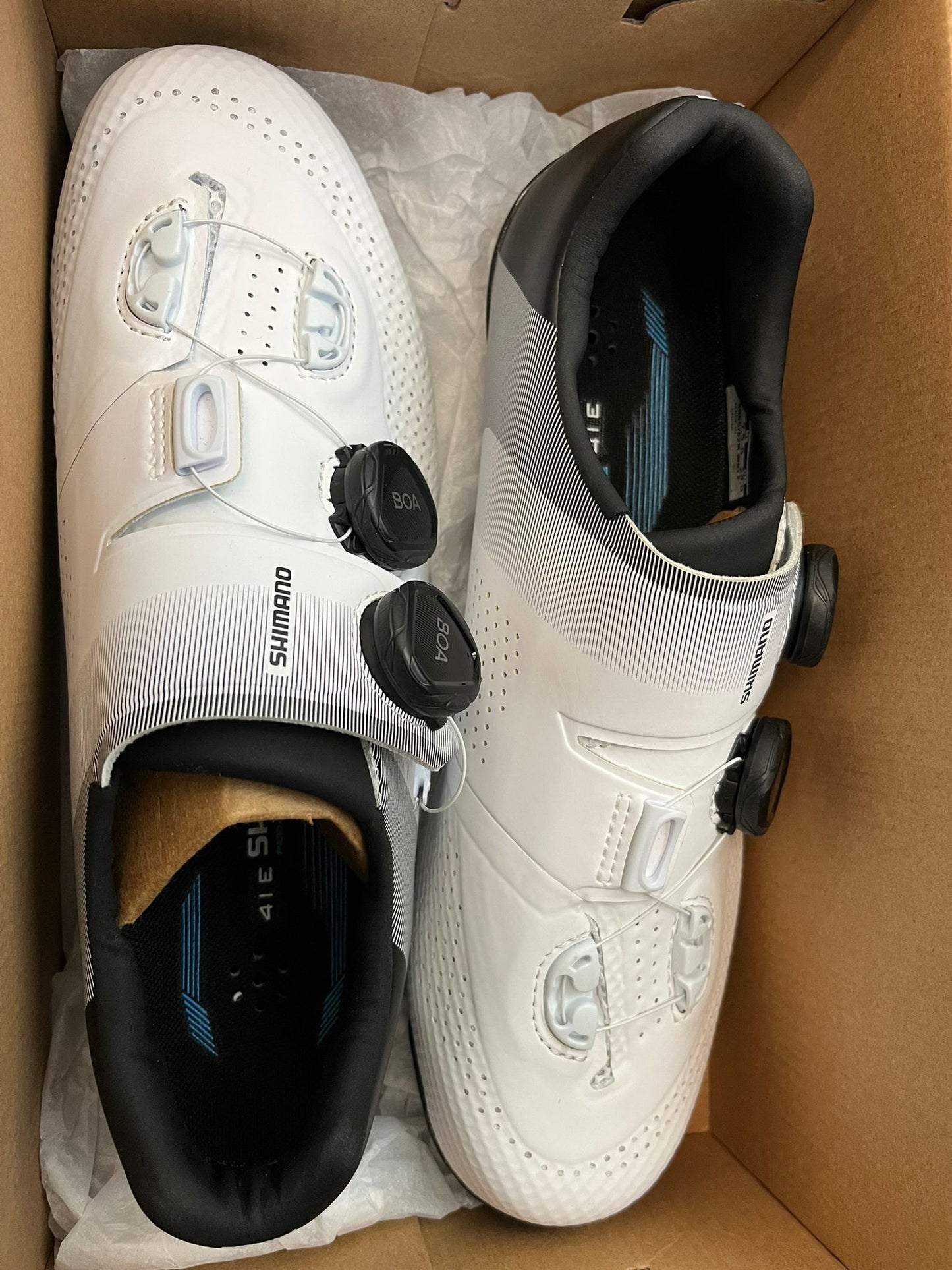 SHIMANO SH-RC702 公路車鞋-寬型-白色-41號(有花) / SHIMANO SH-RC702 ROAD SHOES-WIDE-WHITE-NO.-41